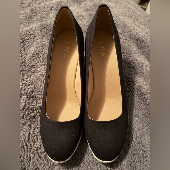 J. Crew Black Espadrille Wedges - Size 9 (Black) BRAND NEW - Picture 2 of 4